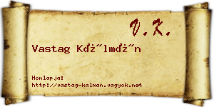 Vastag Kálmán névjegykártya